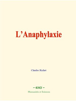 cover image of L'Anaphylaxie